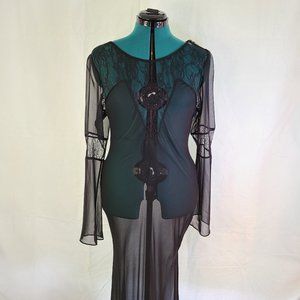 Blackheart Black Lace/Chiffon Long Sleeve Gown